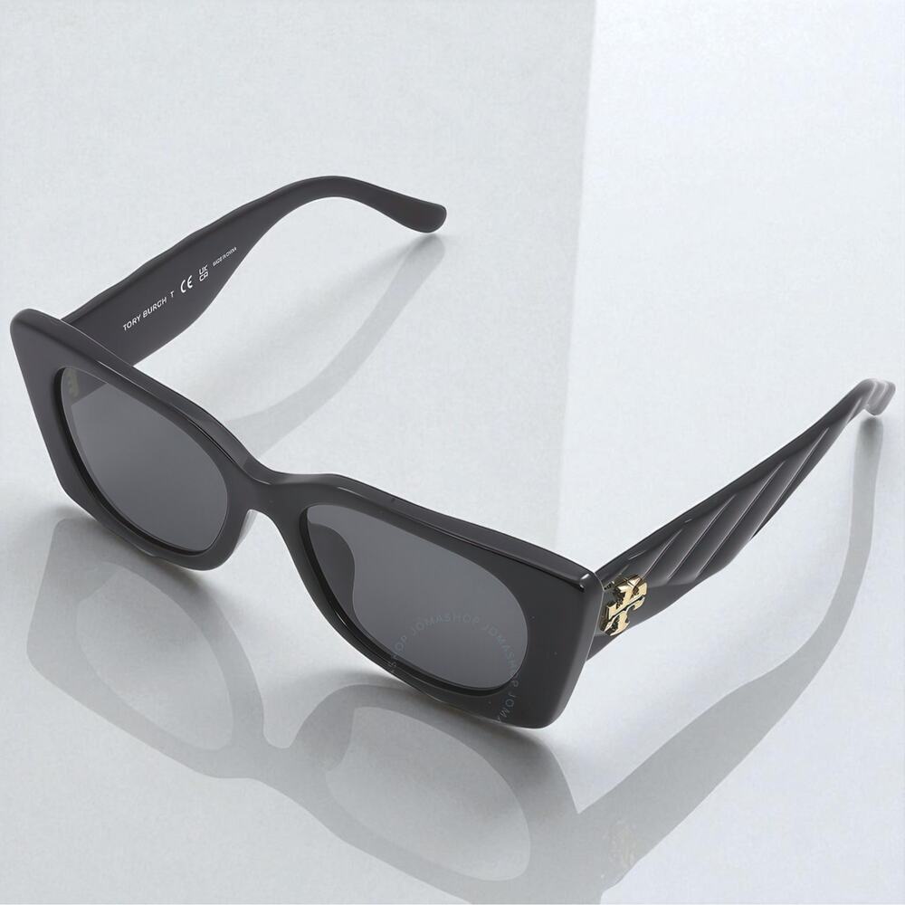 NEW Tory Burch Kira Quilted Geometric Sunglasses Black Gold — TY7189U - Picture 12 of 14